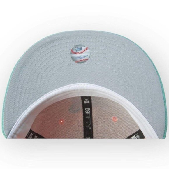 New Era Detroit Tigers Peach Mint 59FIFTY Fitted Hat 2005 All-Star Patch 7 3/8 - Picture 5 of 5